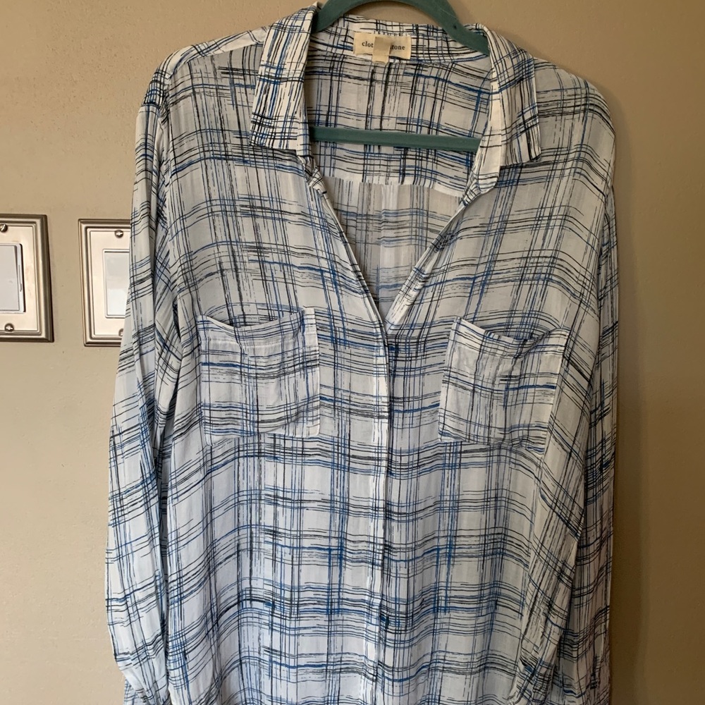 Crepe lightweight semi sheer blouse